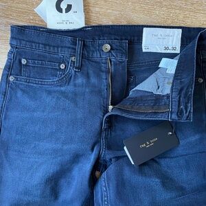 Rag & Bone Dark Blue Slim Jeans Denim Bayview Fit 2 Stretch 30/32, NEW with tags